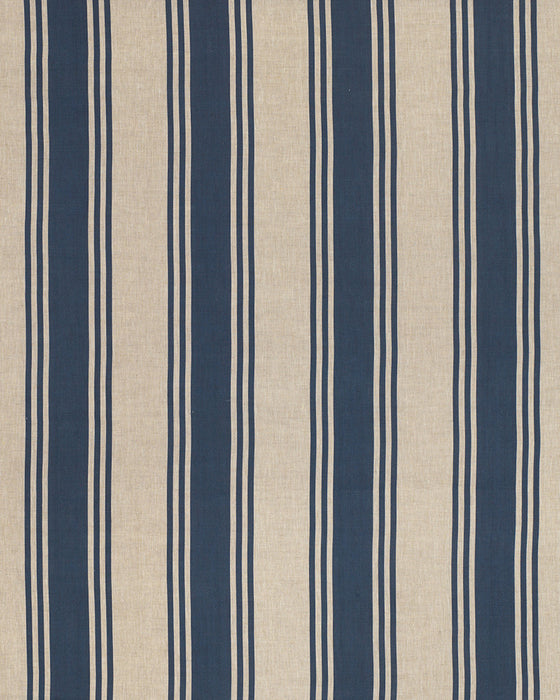 Faded Stripe Navy on Natural Linen