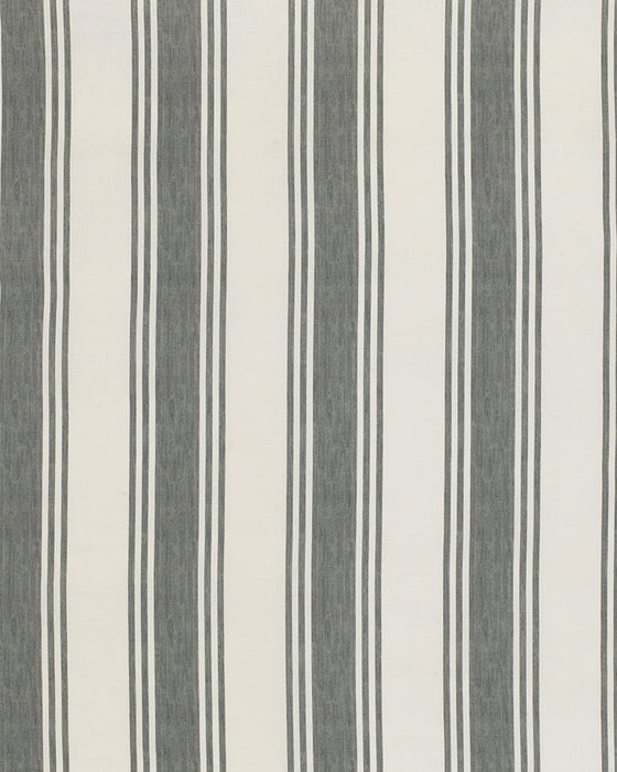 Faded Stripe Teal on White Linen
