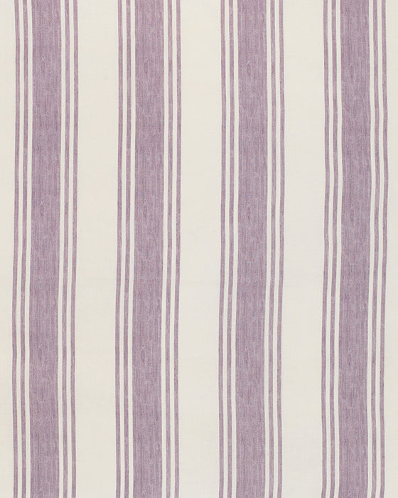 Faded Stripe Lilac on White Linen