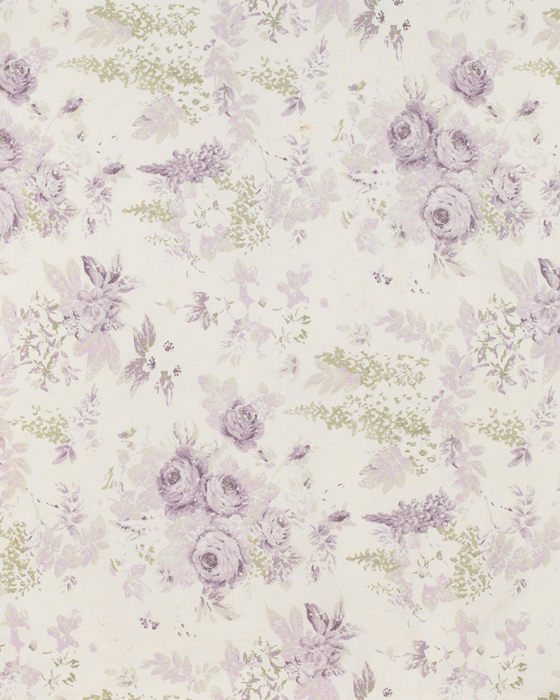 Mary Lilac on White Linen | Cabbages & Roses– cabbagesandroses