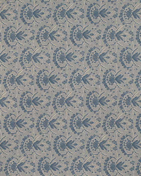 Rosemary Navy on Natural Linen