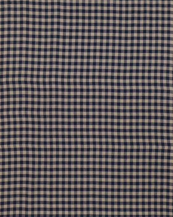 Navy Woven Check Linen