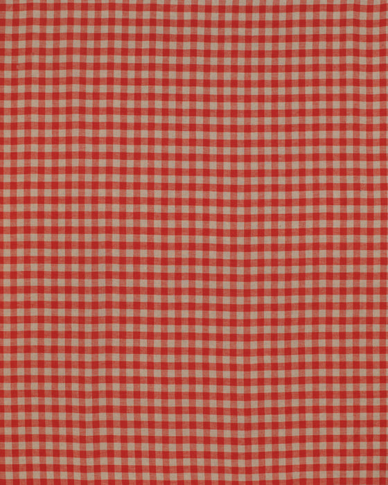 Red Woven Check Linen