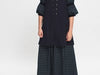 ELIZA DRESS IN BLACKWATCH TARTAN VOILE - PERCY GILET IN NAVY LAMBSWOOL