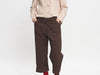 NICO TROUSERS IN BROWN TWILL - NEW MARY SHIRT IN RED AND BEIGE CHECK