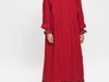 LONG ROBIN COAT IN RED WAXED COTTON