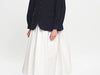 EARTH JACKET IN NAVY LAMBSWOOL - VERONICA DRESS IN WHITE COTTON CORD