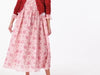 Herman Dress in C&R Brigitte Cotton Voile Tilly Cardigan in Raspberry Cashmere
